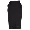 Grace Karin Womens Solid Color High Stretchy Hips-Wrapped Vintage Retro Schwarz Bleistift Skirt CL010454-1